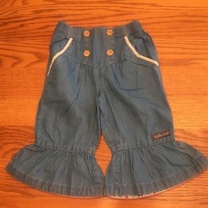 Matilda Jane Denim Crop Pants with Crochet Pockets